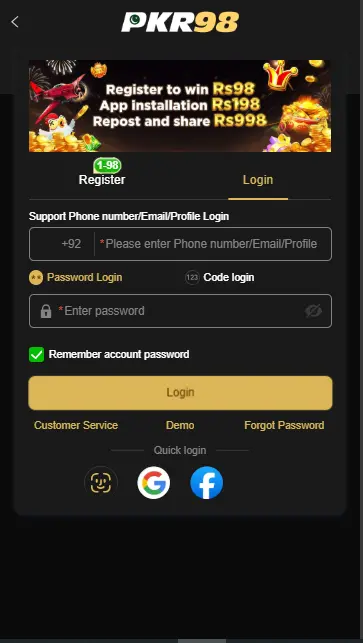 Real PKR98 Game Login
